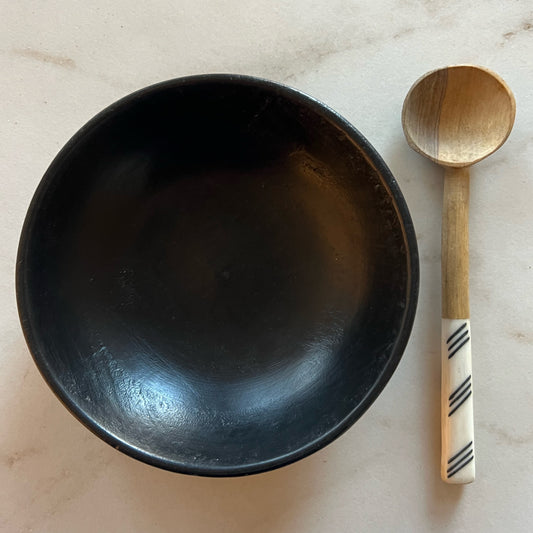 Kom zwart & streep lepel